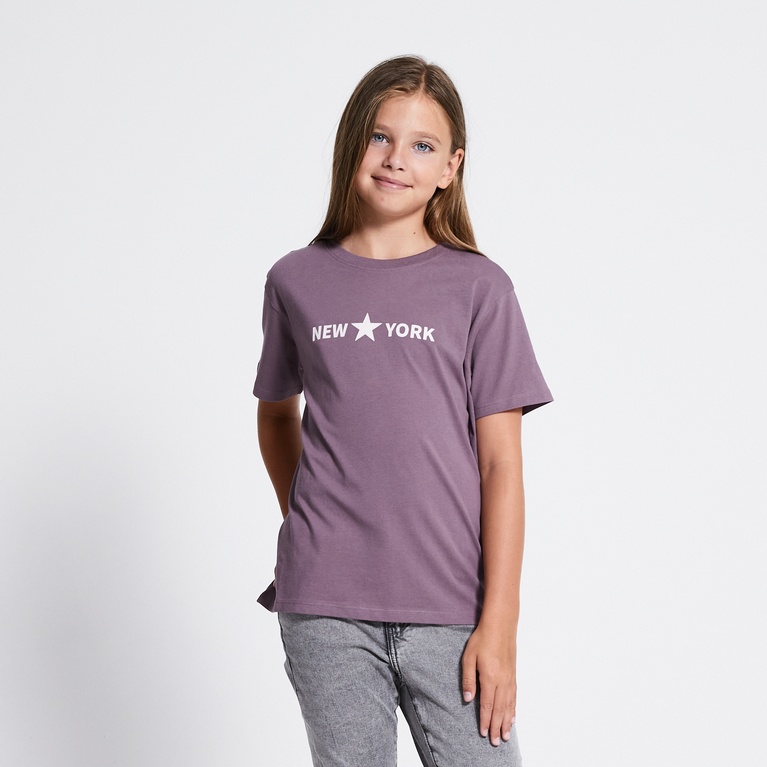 Printed tee "Dusty star" Purple